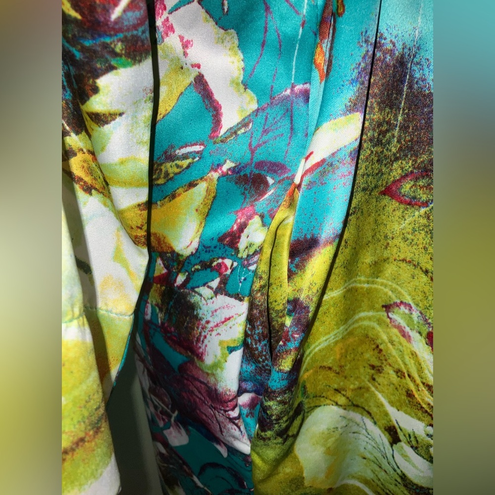 Natori private Luxuries Josie silky tropical spring summer robe kimono lingerie - Picture 3 of 5
